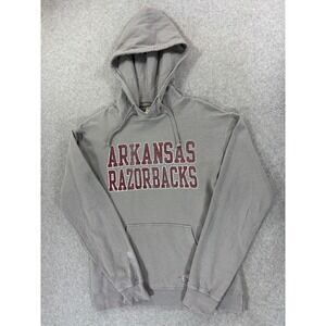 Arkansas Razorbacks Distressed Campus‎ Hoodie Sweatshirt (Men's Small) Gray